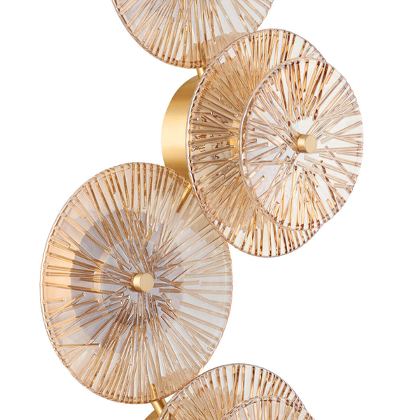Szklana lampa ścienna glamour LUXIO ST-3315-4 gold Step LED 24W 3000K złota