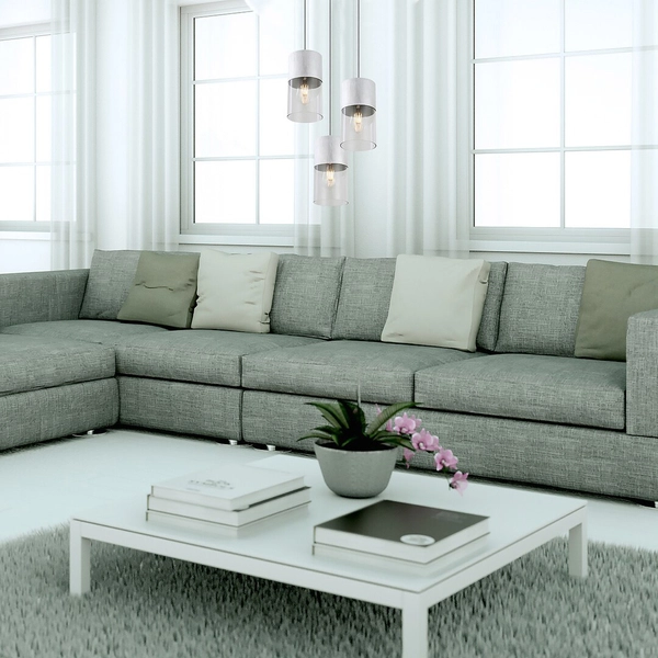 Szklana kaskada wisząca Zelkova 3155 do jadalni nad stół aluminium