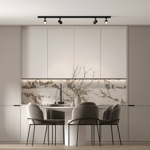 System szynowy SNOW LP-737 BK SET Light Prestige metalowa OPRAWA zestaw listwa z reflektorkami czarne