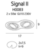 Wpuszczana LAMPA sufitowa SIGNAL II H0083 Maxlight podtynkowa OPRAWA metalowe oczka do zabudowy białe