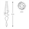 Ledowa lampa zwisająca Coco MD3127-2M-3GT Zumaline 68W 3000-6000K złota