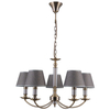 Żyrandol LAMPA wisząca ZANOBI PND-43272-5 Italux klasyczna OPRAWA abażurowa ZWIS na łańcuchu brąz antyczny szary