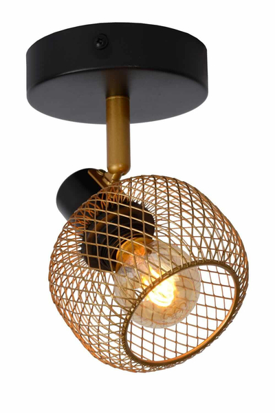 Kinkiet LAMPA ścienna MAREN 77978/01/02 Lucide regulowana OPRAWA reflektorek sufitowy loft mosiądz złoty