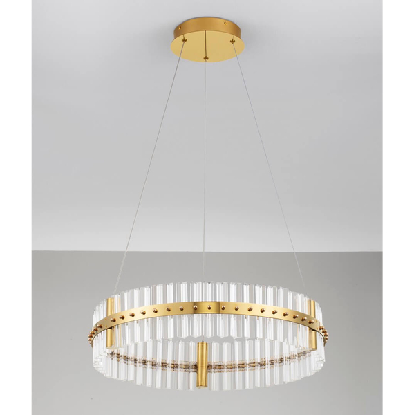 Dekoracyjna lampa wisząca MAYO LE44224 LED 45W 3500K ring szklana złota