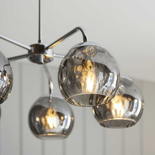 Molekułowa lampa wisząca Dimple 97972 Endon dymiona srebrna chrom