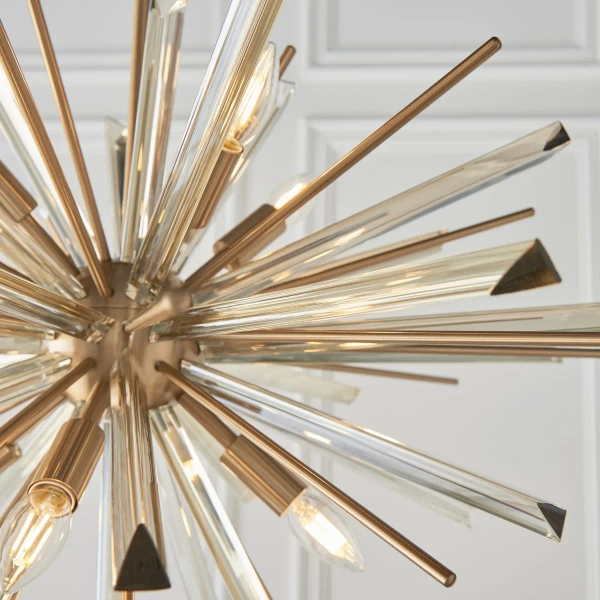 Zwisowa lampa metalowa L&-181935 Light& gwiazda na łańcuchu złota