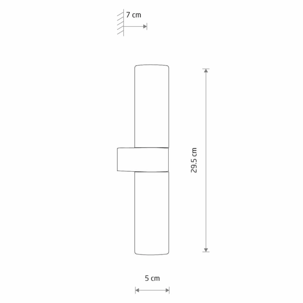 Kinkiet ścienny łazienkowy Natalie 10728 IP44 tuba metalowy szklany biały