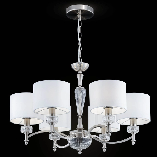 LAMPA wisząca ALICANTE MOD014CL-06N Maytoni abażurowa OPRAWA zwis glamour nikiel