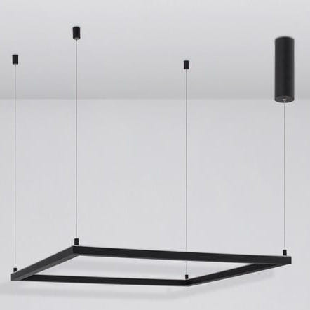 Wisząca LAMPA geometryczna JAEN LE41427 Luces Exclusivas metalowa OPRAWA kwadratowy ZWIS LED 40W 3000K ściemnialny czarny
