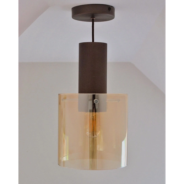 Wisząca lampa TOLEDO 74405/01/62 Lucide szklana miedziana bursztynowa