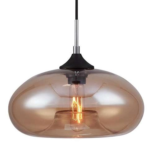 LAMPA wisząca VALIO MDM2093/1 C Italux kulista OPRAWA zwis szklany dymiony