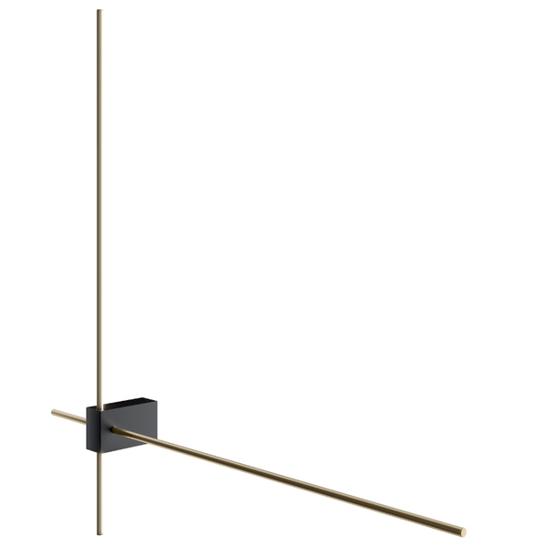 Kinkiet ledowy ścienny Pars C070WL-L12GB3K LED 12W 3000K stick złoty