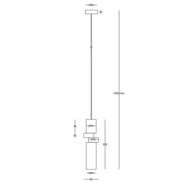 Designerska lampa wisząca Palette MOD303PL-01CFL2 Maytoni tuba szara mosiądz