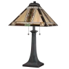 Witrażowa stołowa lampa Navajo QZ-NAVAJO-TL-VB szklana brązowa