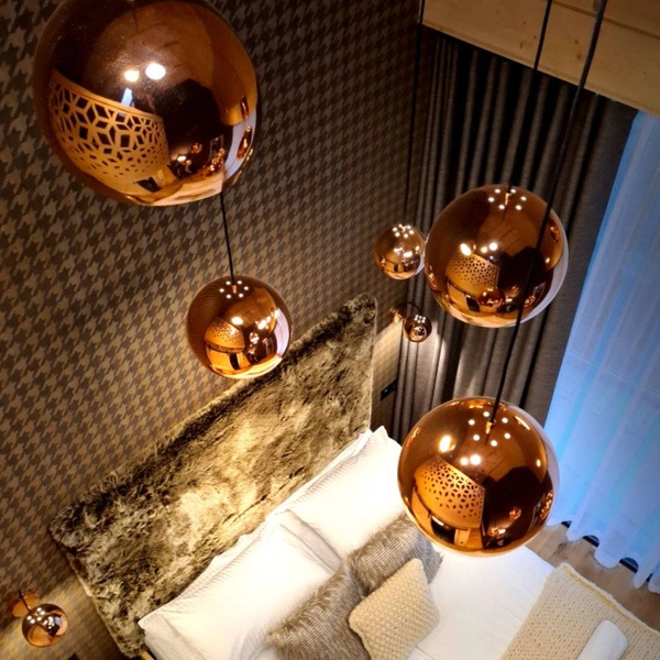 LAMPA wisząca RAME LP-2014/3P Light Prestige industrialna OPRAWA metalowa ZWIS kule balls miedziane