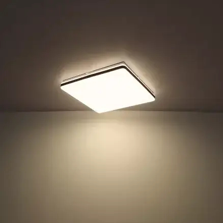 Kwadratowy plafon ULLY 48025OBSH Globo LED 24W 2700-6500K biały czarny