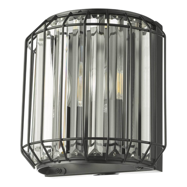 Lampa ścienna kryształowa Naeva NAE0922 Dar Lighting przezroczysta czarna