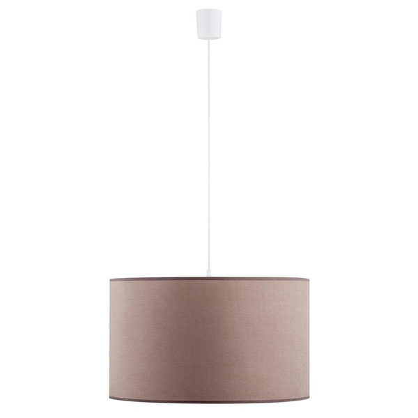 Lampa wisząca z tkaniny Rondo 3467 TK Lighting okrągła z kloszem cappuccino