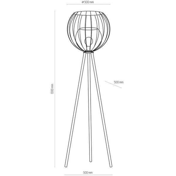 Loftowa lampa podłogowa Universo 5057 TK Lighting na trójnogu czarna