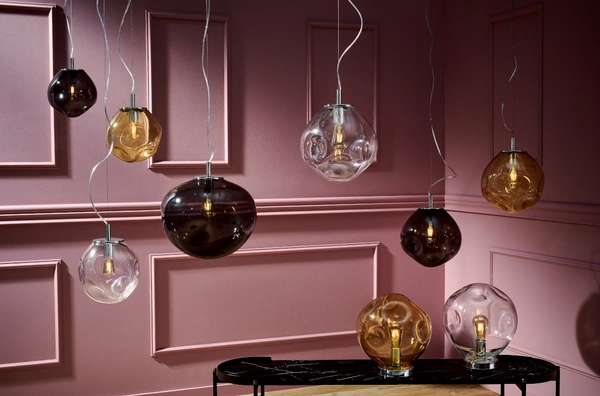 LAMPA wisząca AVIA 10424308 Kaspa szklana OPRAWA zwis kaskada grafitowa