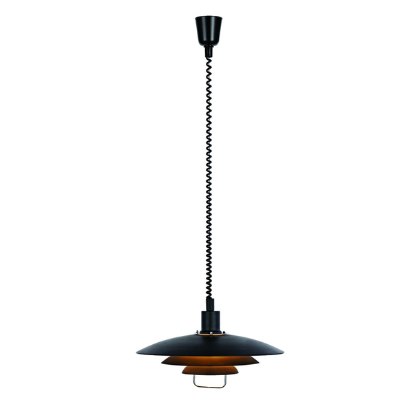 Industrialna lampa wisząca Kirkenes do przedpokoju czarna