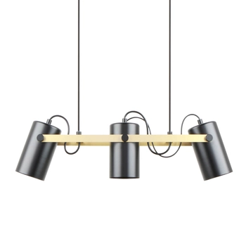 Lampa zwisowa potrójna Resi A8162-3A Zumaline tuby regulowane czarne złote