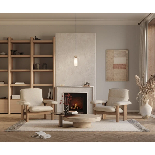 Jadalniana lampa wisząca Santos PND-95331-1-BRSS nad stół tuba kula mosiądz