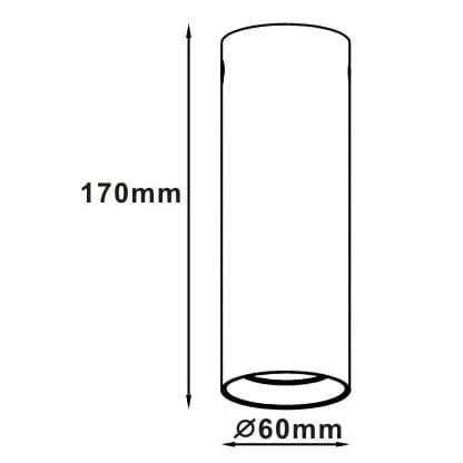 LAMPA sufitowa MANACOR LP-232/1D - 170 BK/WH Light Prestige metalowa OPRAWA spot tuba czarna biała