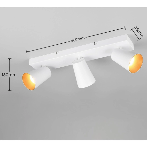 Potrójna lampa sufitowa Sharp 817100331 regulowana reflektory biała