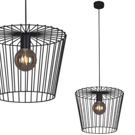 LAMPA druciana Soul K-4641 Kaja wisząca OPRAWA metalowy ZWIS klatka czarna