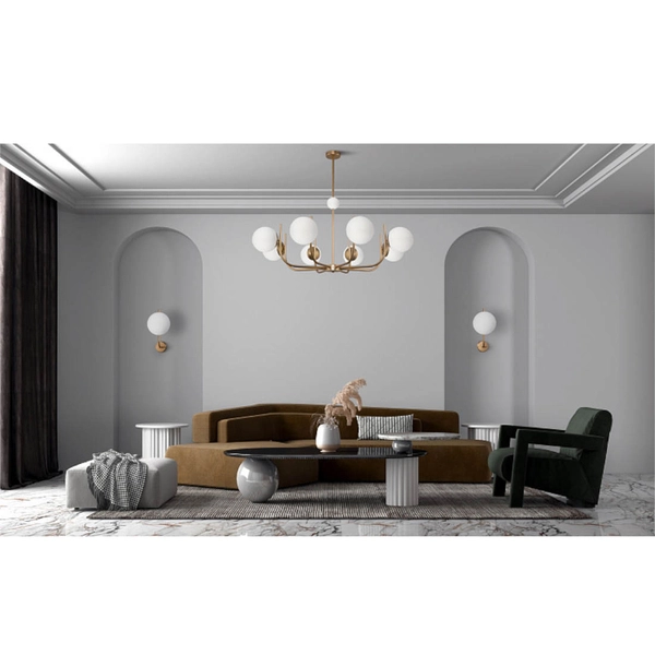 Sufitowa LAMPA modernistyczna RENDEZ-VOUS MOD109PL-08BS Maytoni szklana OPRAWA plafon kule balls mosiężne białe