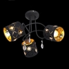 Ażurowa lampa sufitowa Abbey 15448-3D Globo crystals czarna złota