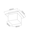 Szklane oczko kwadrat Rocco OR81275 kostka cube chrom
