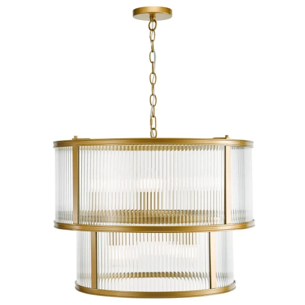 Żebrowany żyrandol Bianka BIA0663 do przedpokoju satynowy brąz