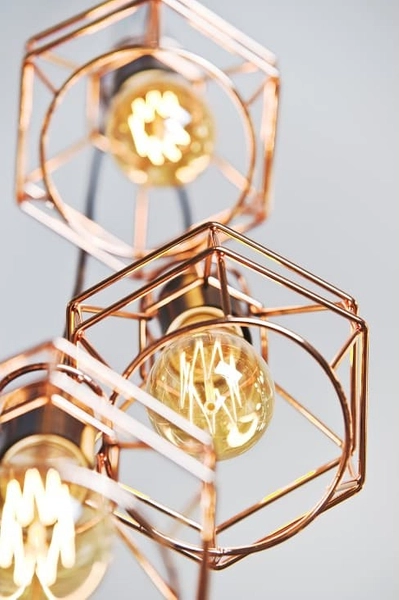 Salonowa lampa wisząca Carron AZ1660 Azzardo kaskada druciaki miedź