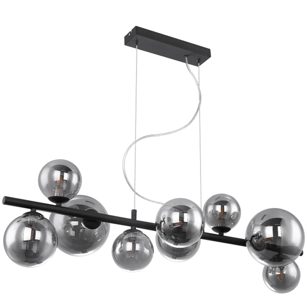 Loftowa lampa wisząca Riha 56133-9H kule do jadalni ball czarna przydymiona