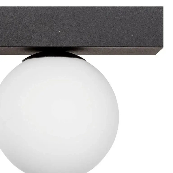 Natynkowa lampa kulista SPHERE 1205 Zumaline sufitowa czarny biały