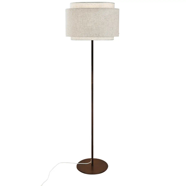 Podłogowa lampa do salonu Takai 2520054018 tkanina beżowy biały