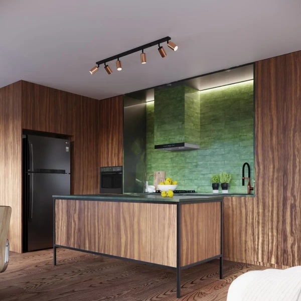 Lampa sufitowa do jadalni Winx SL.1379 Sollux na listwie czarny miedziany