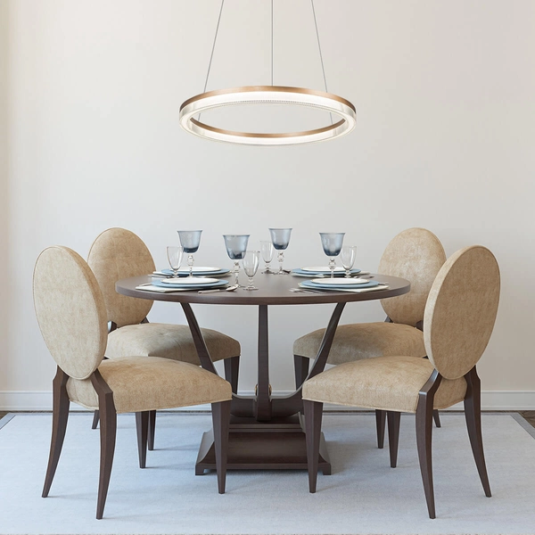 Lampa wisząca ring Midway LP-033/1P L GD Cristal Triangle LED 50W złota