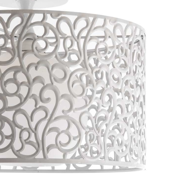 Sufitowa LAMPA okrągła VEN N1694/1 ażurowy plafon metalowy biały