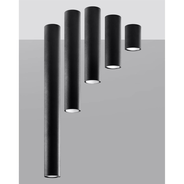 Czarna tuba sufitowa SL.1003 metalowa lampa do salonu