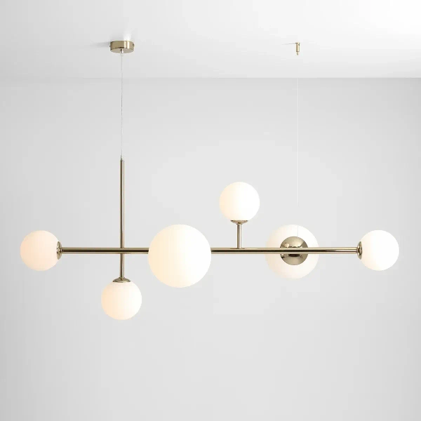 Modernistyczna lampa DIONE 1092K30 Aldex wisząca nad stół złota