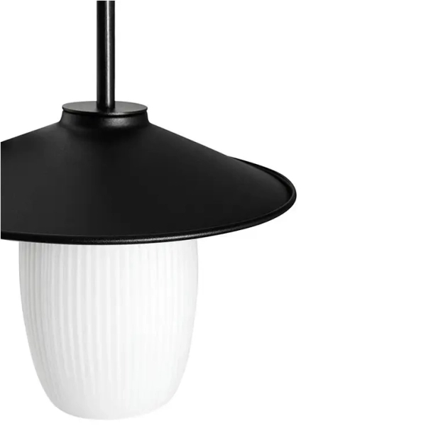 Naścienna lampa ryflowana Jingu JNB12000 metalowy czarny biały
