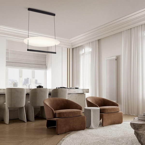 Zwieszająca lampa do jadalni TIRAQUE LE44634 LED 55W 2700K podłużna czarna biała