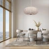 Skandynawska wisząca lampa nad stół 31-39231 regulowany tkanina beżowy