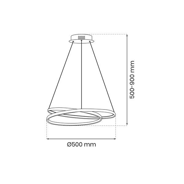 Salonowa lampa wisząca Lucero wstęga LED 48W 4000K rings chrom