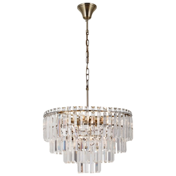 Lampa wisząca glamour Buena PND-22320-9-ABR Italux antyczny brąz