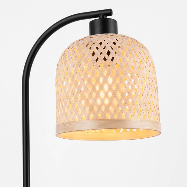 Biurkowa lampka TALITAS LE44512 do sypialni naturalna czarna