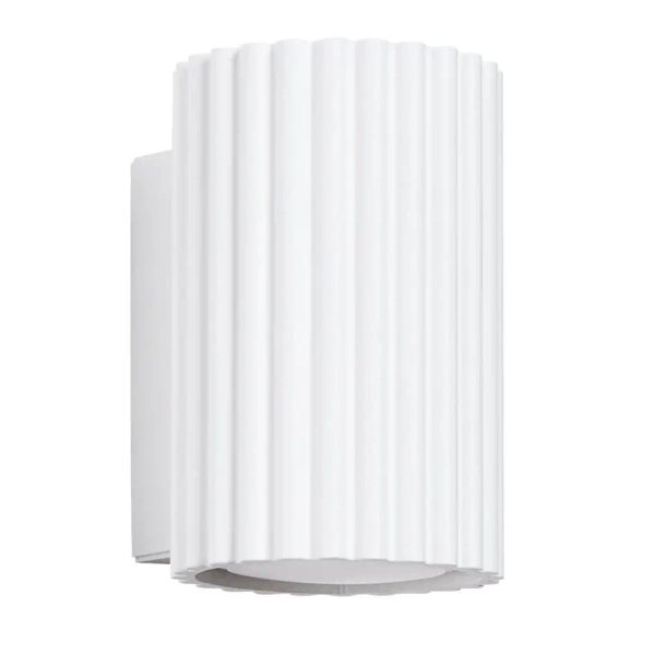 Ryflowana lampa ścienna KARBON SL.1646 góra-dół tuba biała